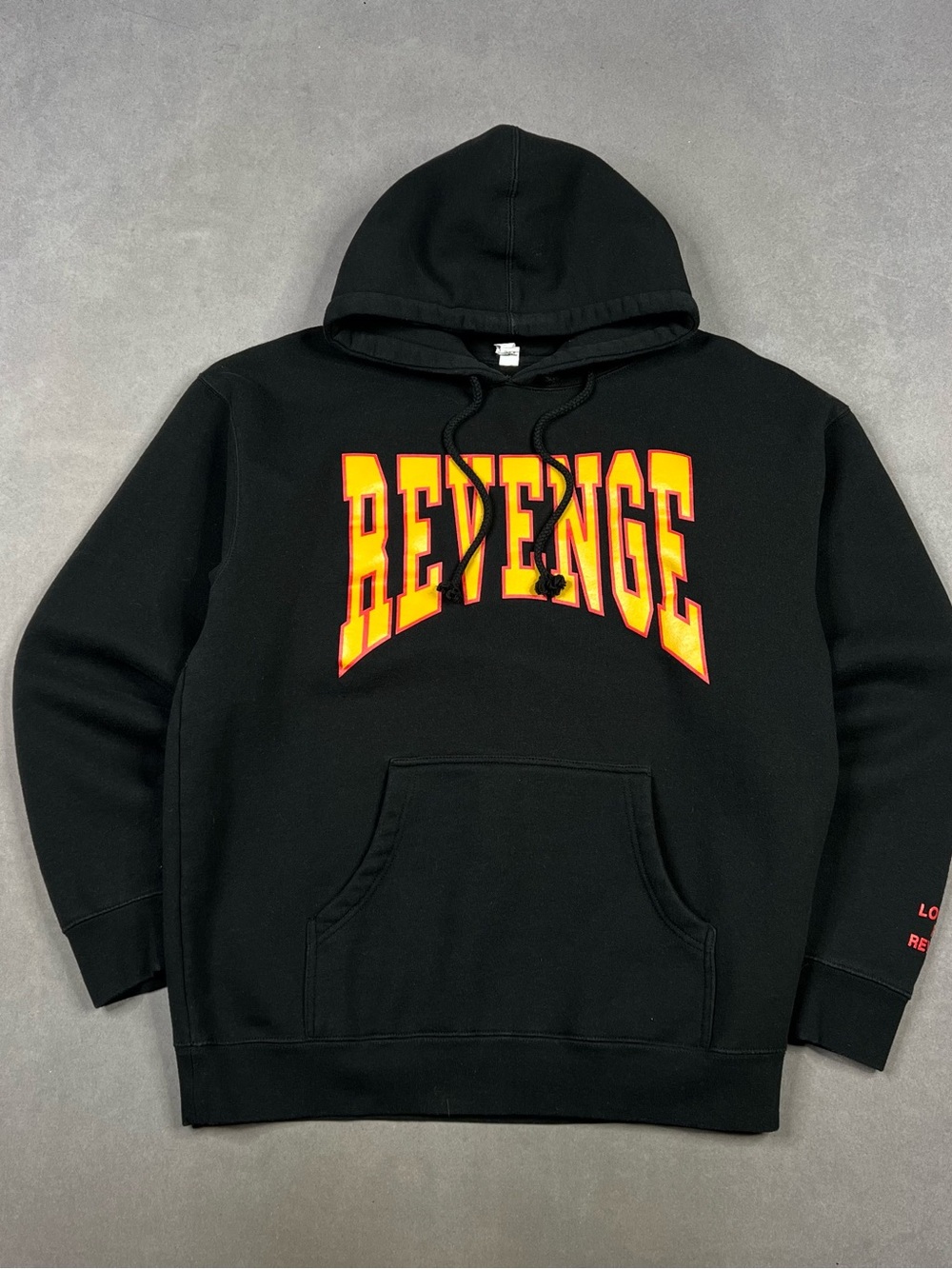 Drake Summer Sixteen Tour Black Hoodie with Yellow and Orange REVENGE Graphic